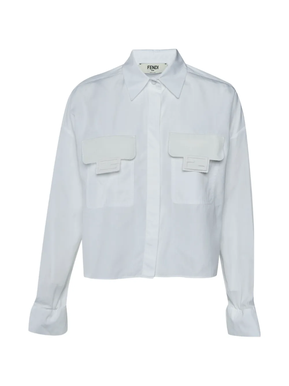 Fendi Pre-Owned Camicia crop con coulisse - Bianco
