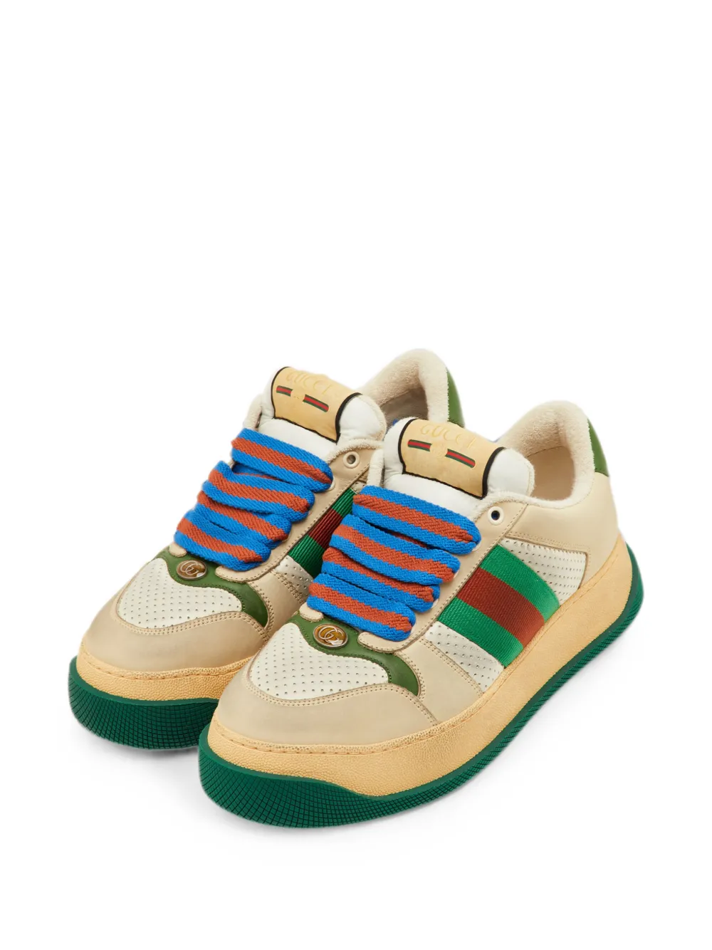 Gucci Pre-Owned Screener Web-stripe sneakers - Toni neutri