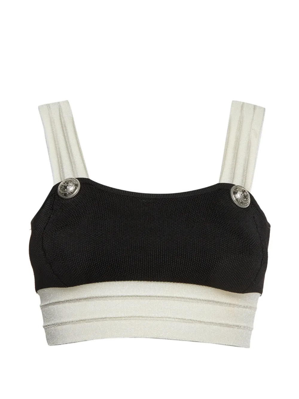 Balmain Pre-Owned knitted bralette top - Schwarz