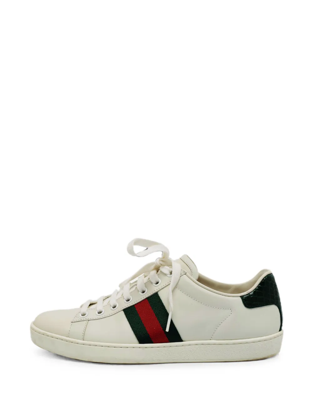 Gucci Pre-Owned Ace croc-embossed leather sneakers - Weiß