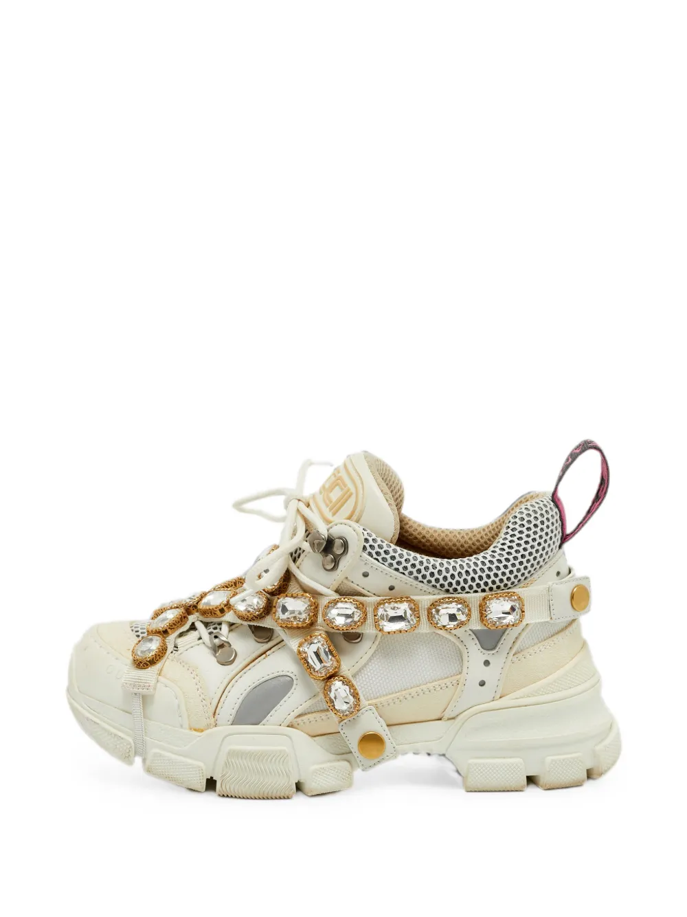 Gucci Pre-Owned Flashtrek crystal-embellished sneakers - Toni neutri