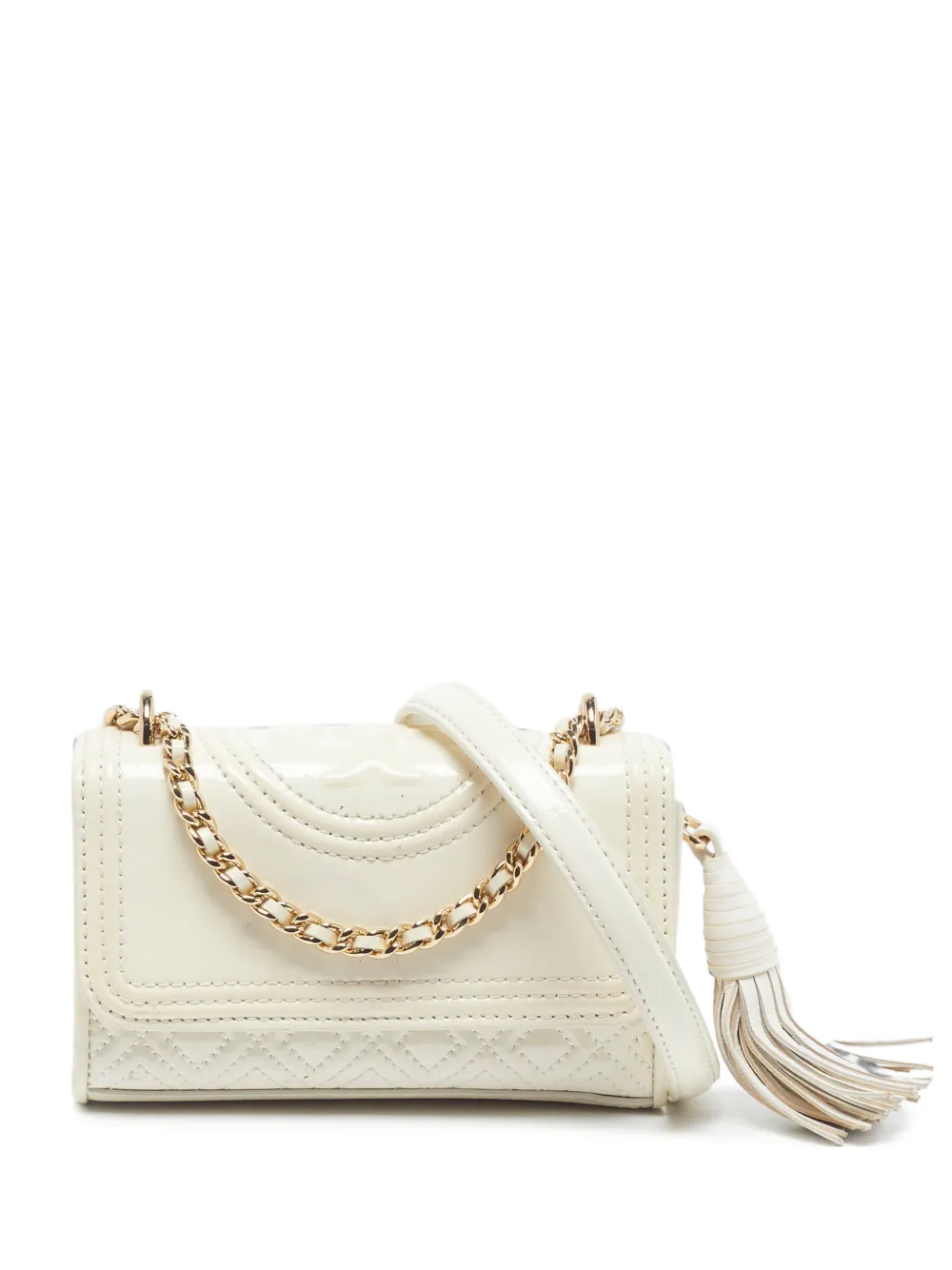 Tory Burch Fleming Micro quilted crossbody bag - Toni neutri
