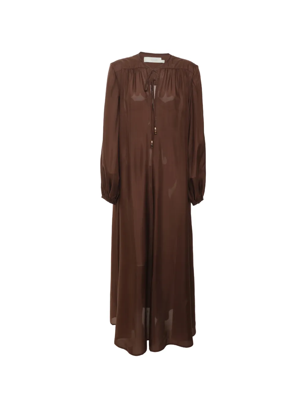 ZIMMERMANN long-sleeved silk maxi dress - Braun