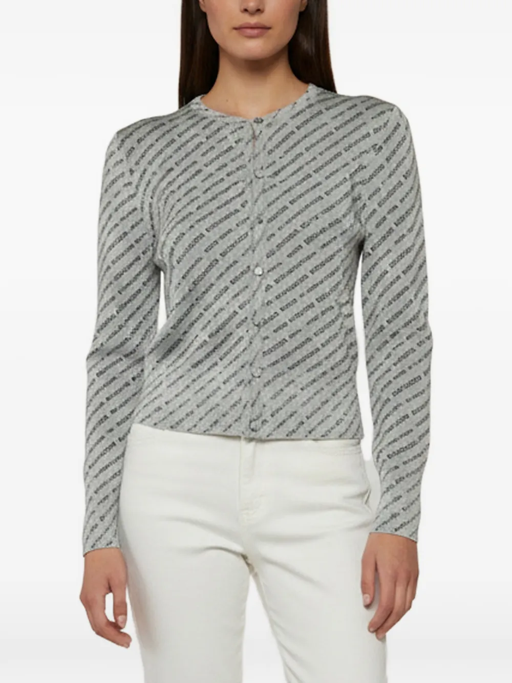 Balenciaga Pre-Owned logo-print button-up cardigan - Grau