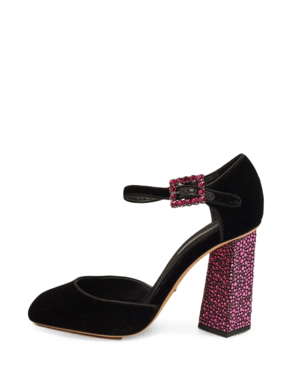 Dolce & Gabbana Pre-Owned crystal-embellished block-heel pumps - Schwarz