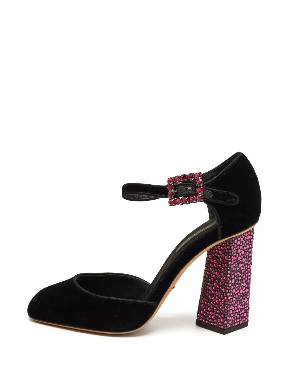 Dolce & Gabbana Pre-Owned crystal-embellished block-heel pumps - Schwarz