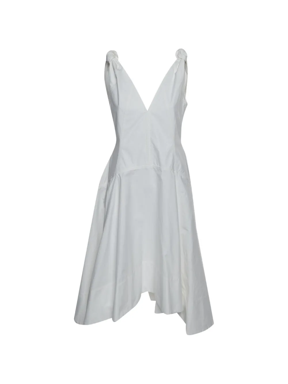 Bottega Veneta Pre-Owned knotted V-neck midi dress - Bianco
