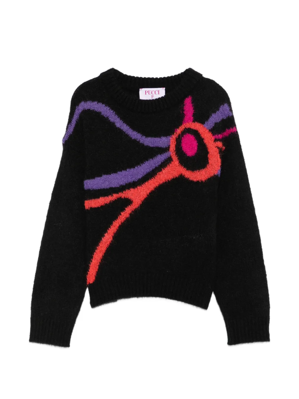 PUCCI Junior abstract-pattern knit sweater - Nero