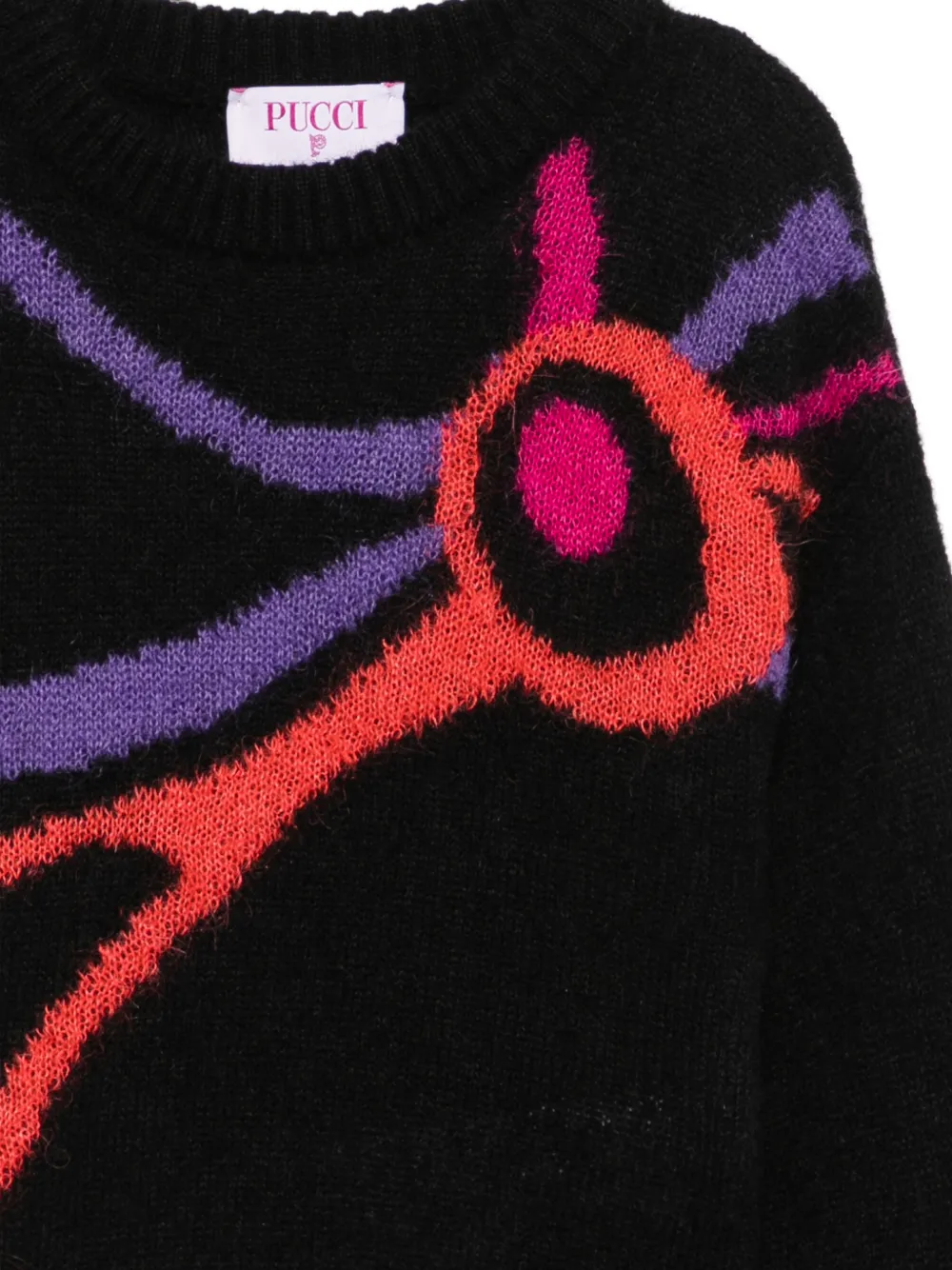 PUCCI Junior Gebreide trui met abstract patroon Zwart