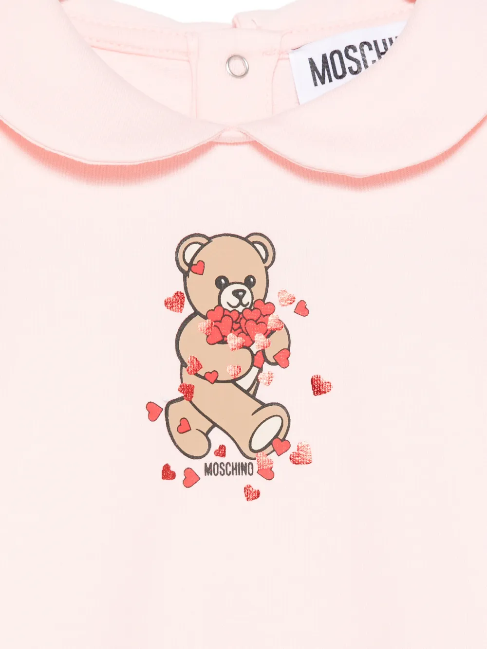 Moschino Kids Romperset met Peter Pan-kraag en teddybeer Roze