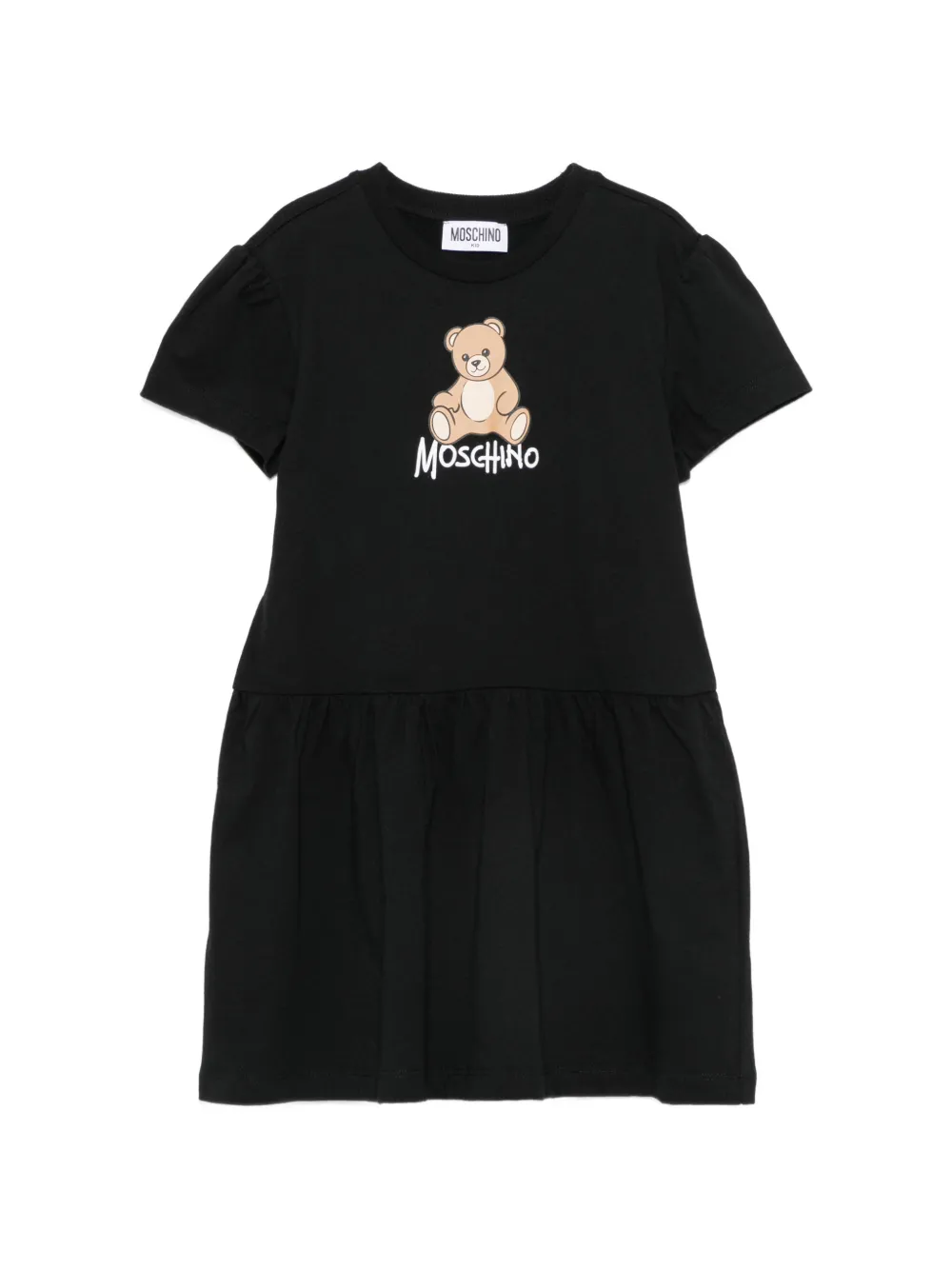 Moschino Kids Teddy Bear logo-print dress - Nero