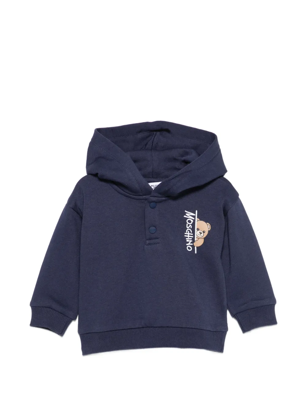 Moschino Kids Teddy Bear logo-print hoodie - Blau