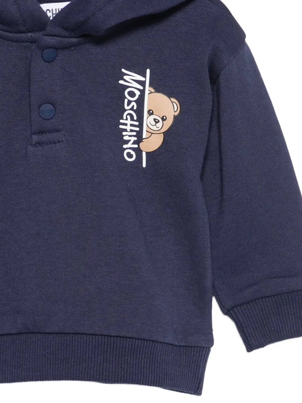 Moschino Kids Hoodie met logoprint Blauw