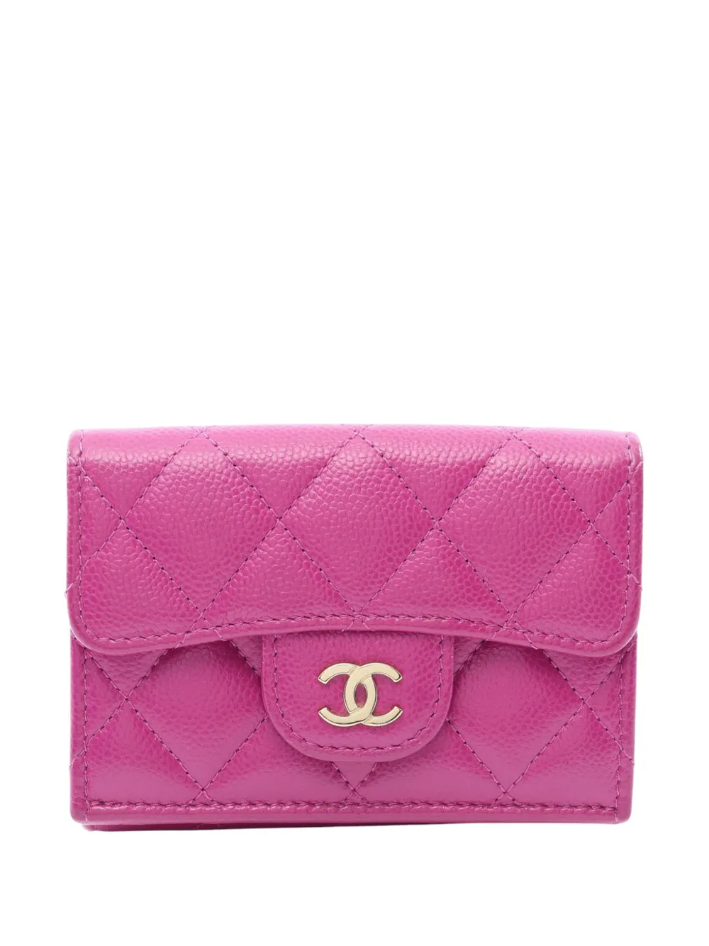 CHANEL Pre-Owned Portafoglio CC piccolo in pelle Caviar trapuntata 2021-2026 - Viola