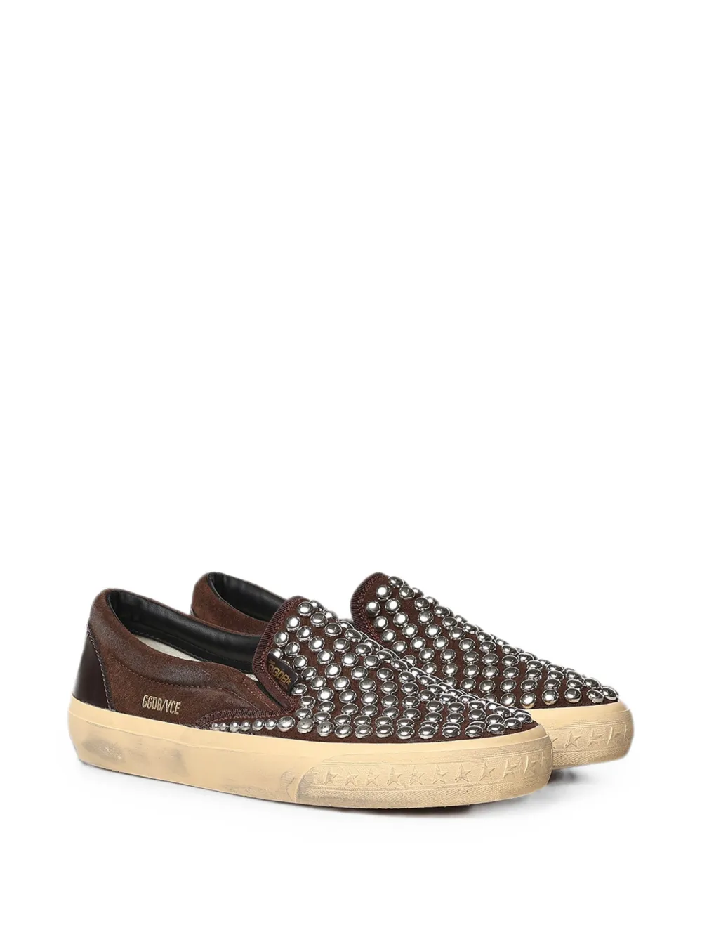 Golden Goose VCE stud-embellished leather sneakers Bruin