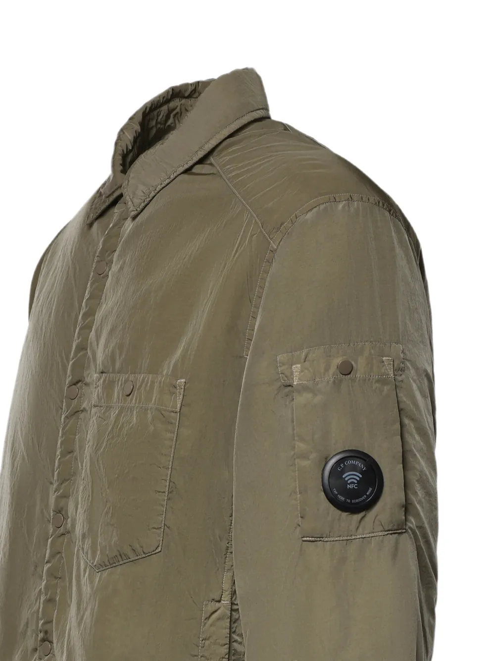 C.P. Company Chrome-R Lens gewatteerd shirtjack met knopen Groen