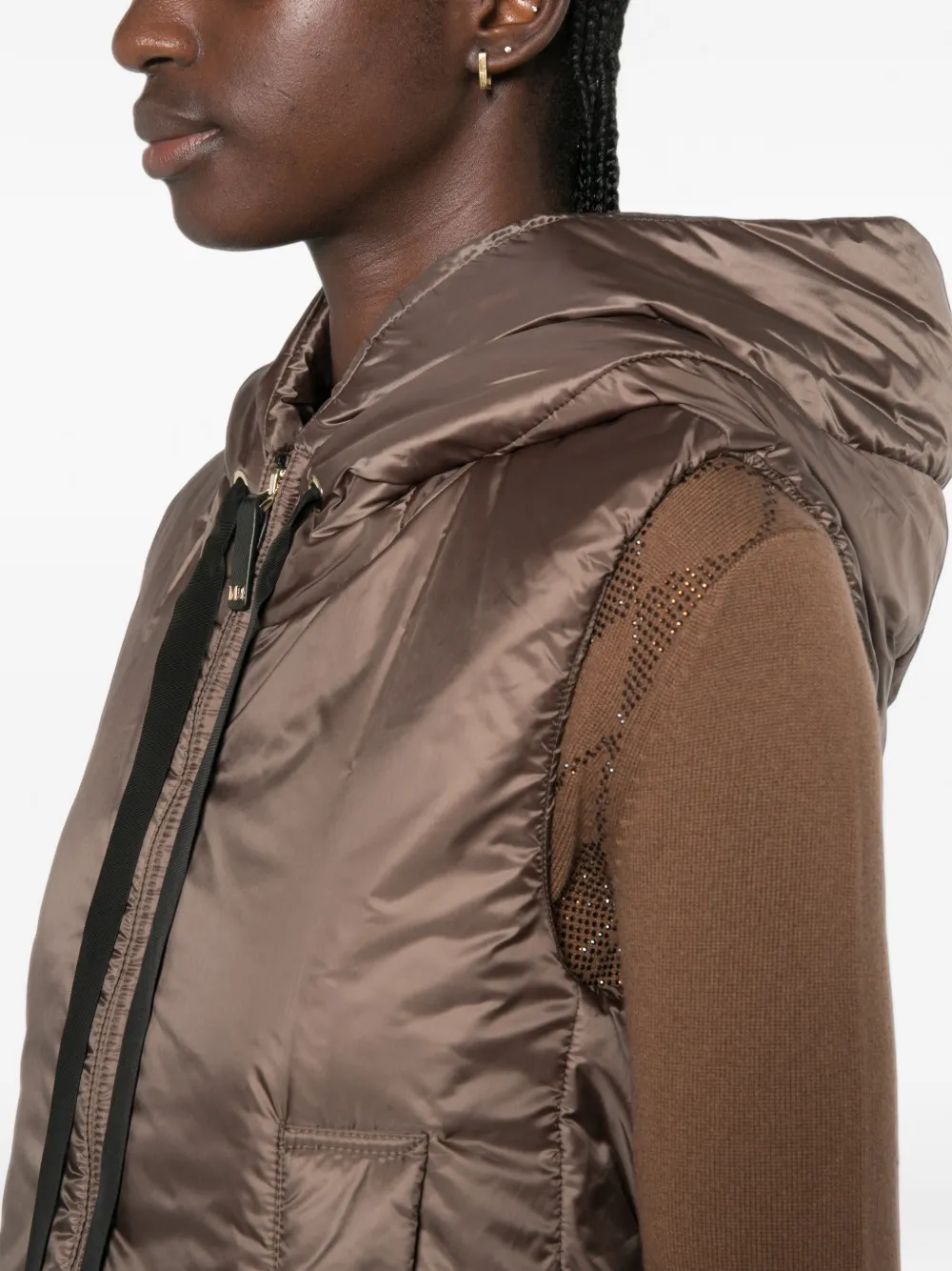 Max Mara The Cube gilet met capuchon Bruin