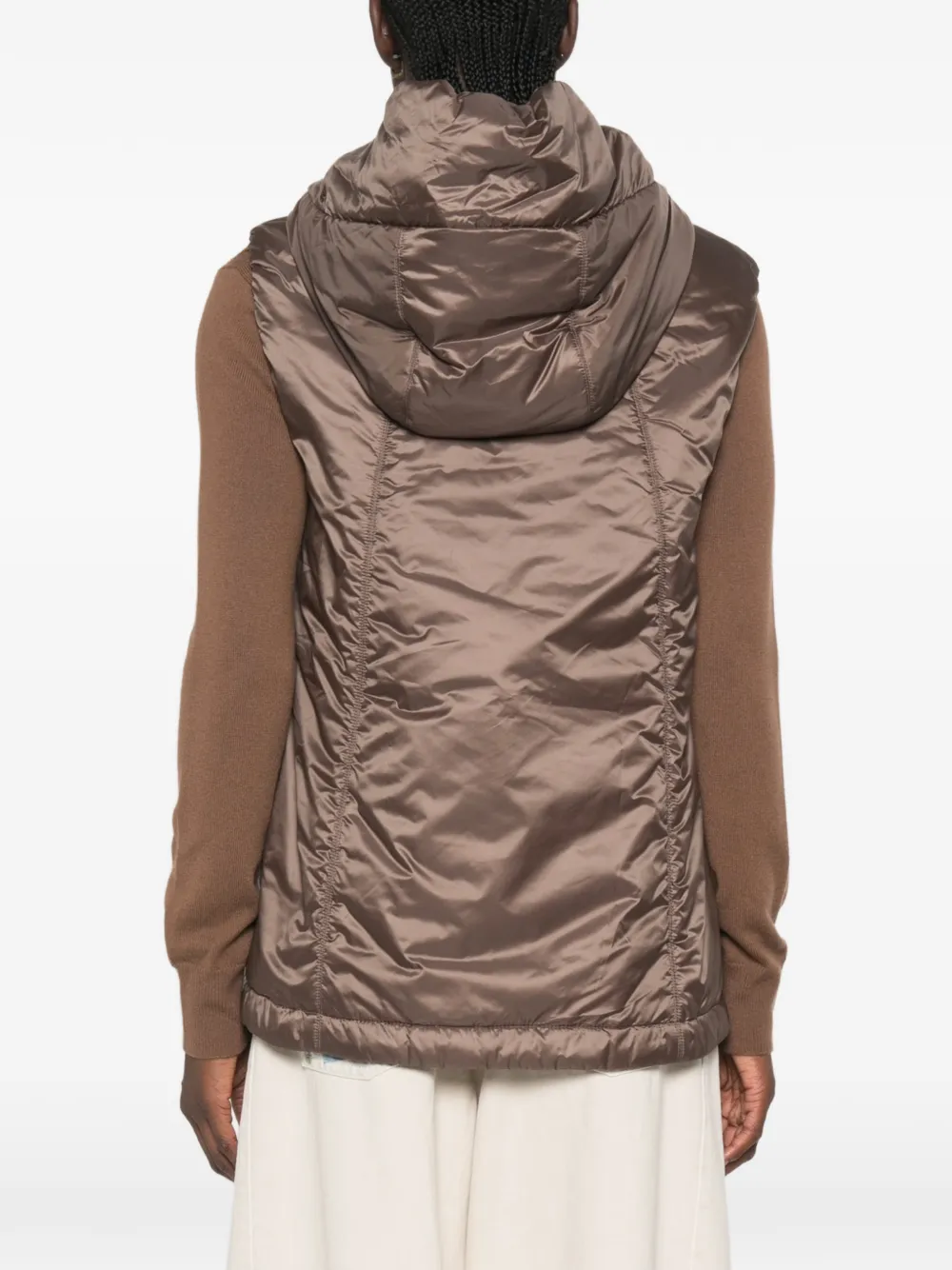 Max Mara The Cube gilet met capuchon Bruin