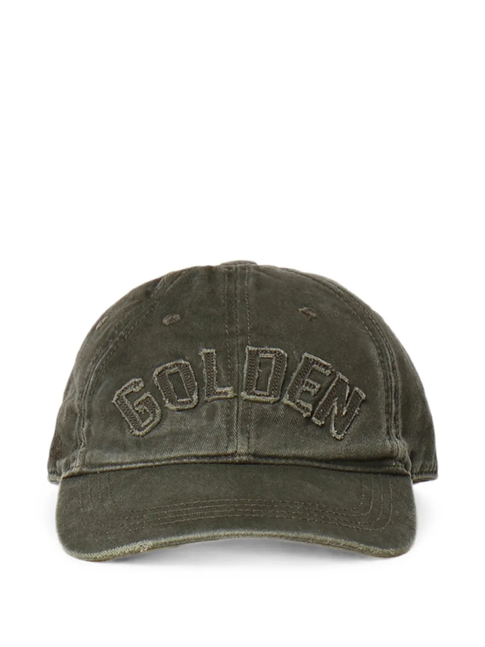 Golden Goose logo-patch distressed baseball cap - Grün