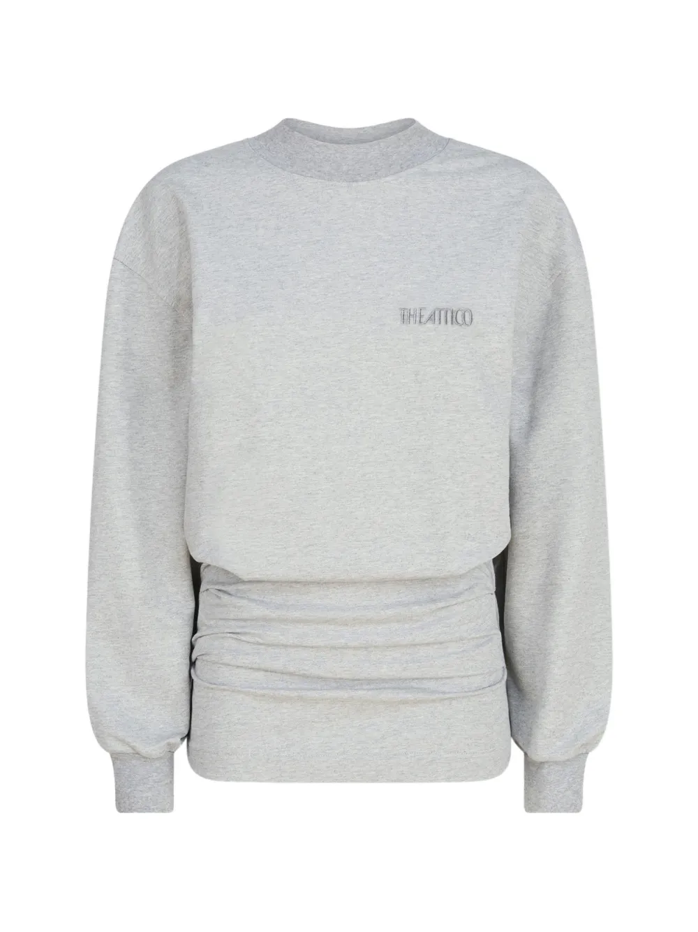The Attico logo-embroidered ruched dress - Grigio