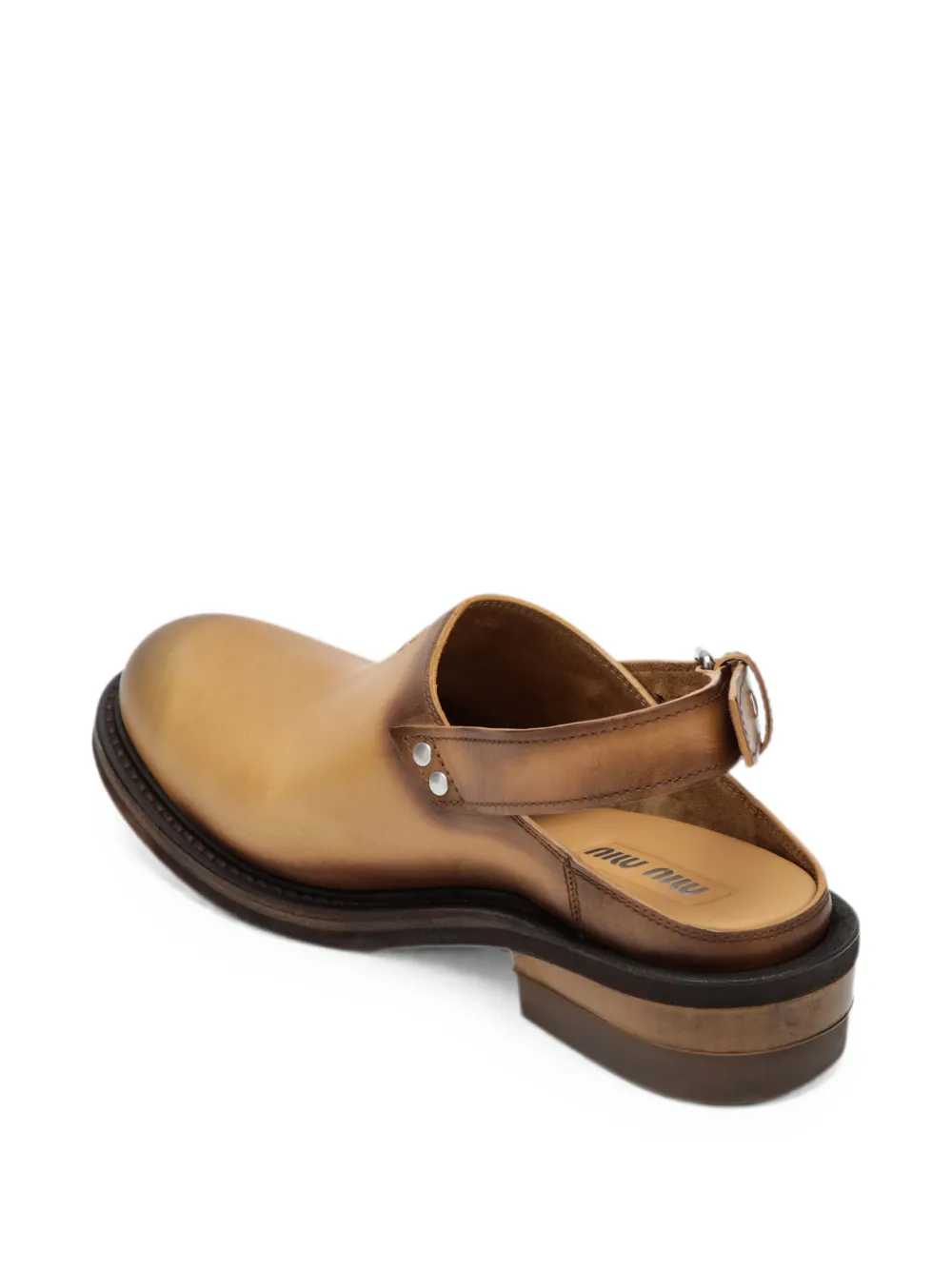 Miu buckle-fastening slingback mules Beige