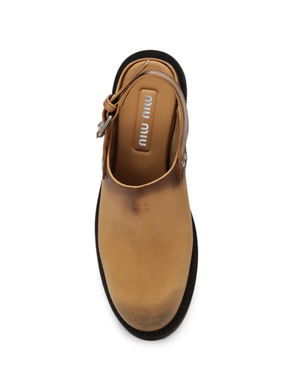 Miu buckle-fastening slingback mules Beige