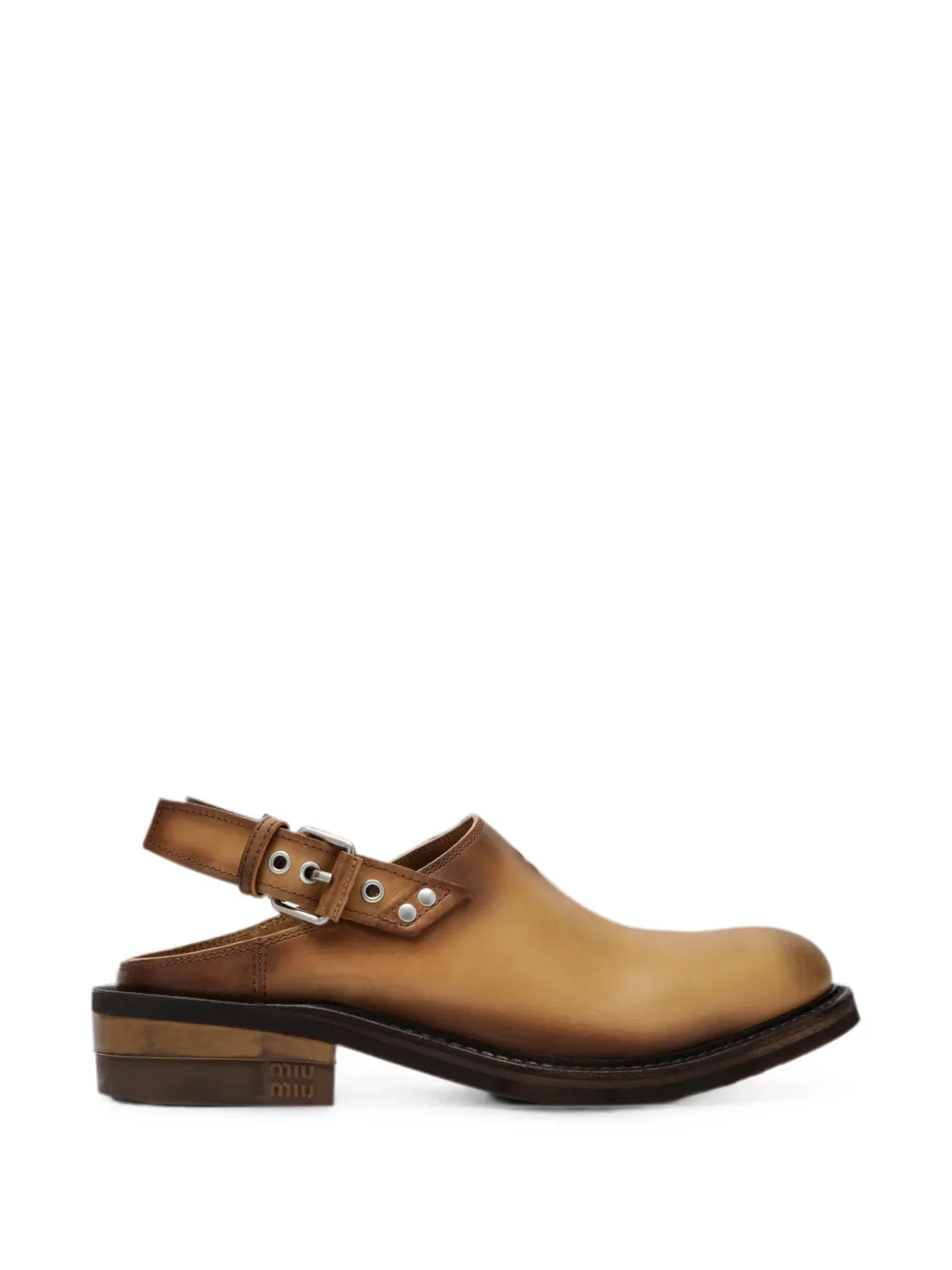 Miu Miu Mules Effie con cinturino posteriore - Toni neutri