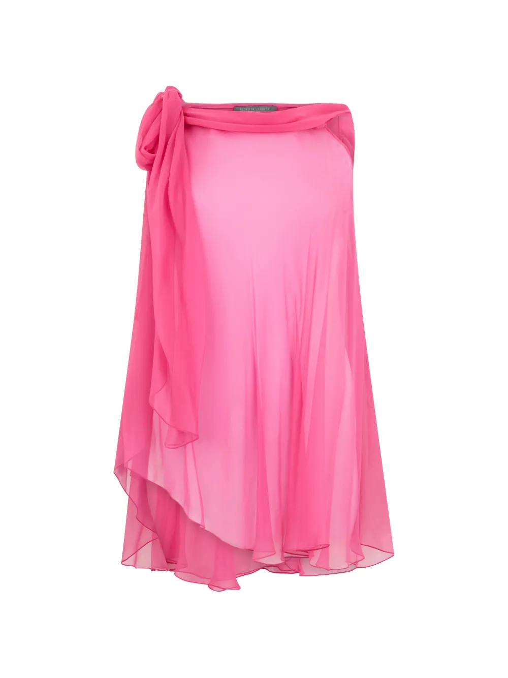 Alberta Ferretti knot-detail silk midi skirt - Rosa