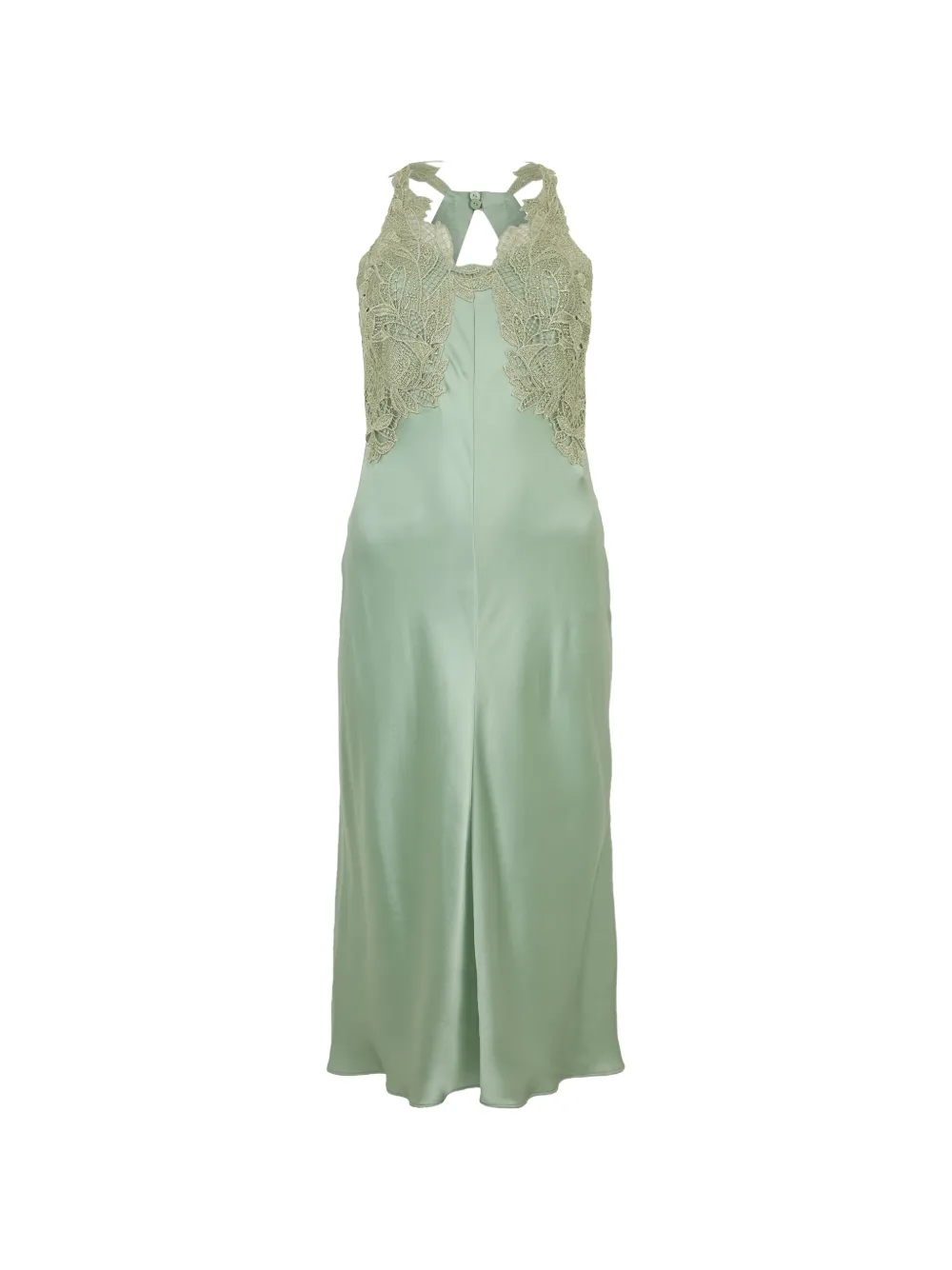 Alberta Ferretti lace-panel silk maxi dress - Green