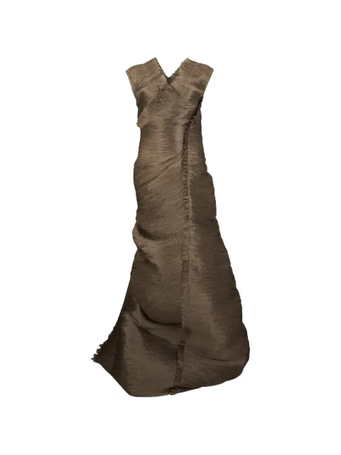 Alberta Ferretti vestido plisado con volantes