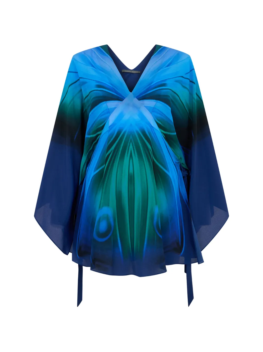 Alberta Ferretti gradient-effect V-neck blouse - Blue