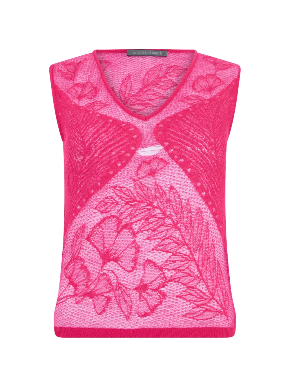 Alberta Ferretti floral-pattern V-neck top - Rosa