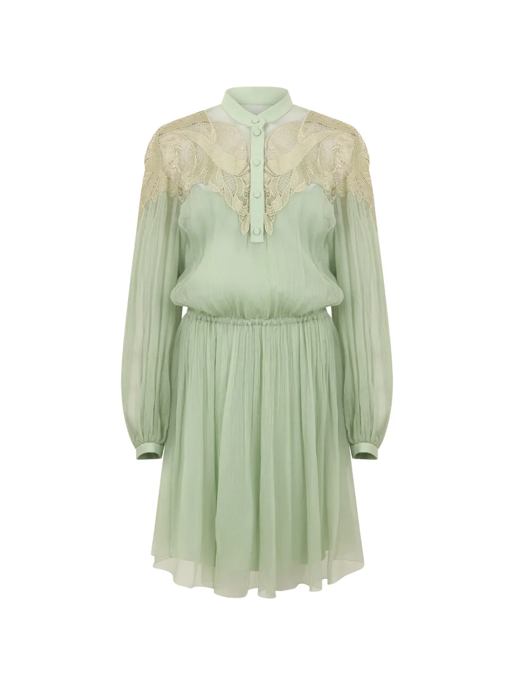 Alberta Ferretti lace-detail mini dress - Green