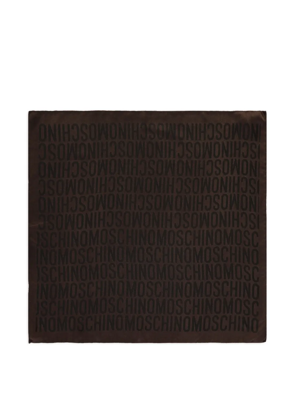 Moschino logo-jacquard silk scarf - Marrone