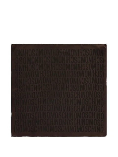 Moschino logo-jacquard silk scarf