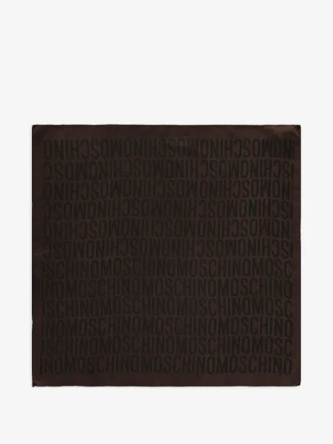 Moschino logo-jacquard silk scarf