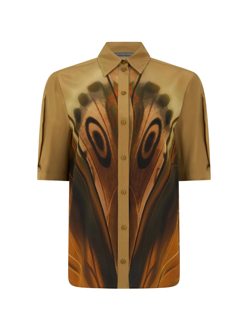 Alberta Ferretti butterfly-print silk shirt - Gelb