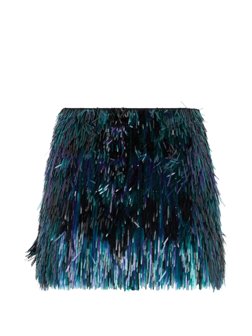 Alberta Ferretti fringe-detail mini skirt - Blau