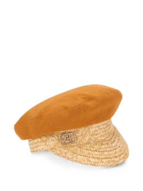 Alberta Ferretti woven-visor linen cap