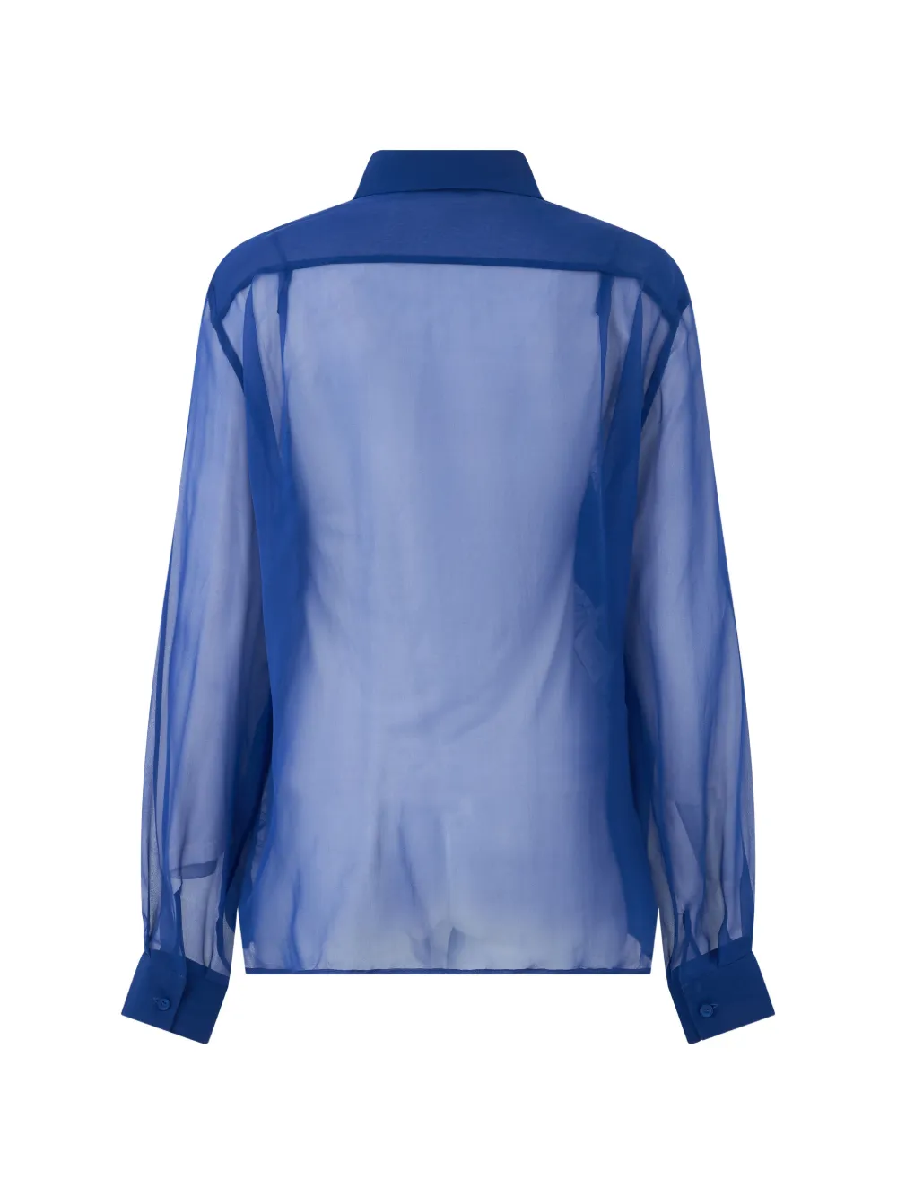 Alberta Ferretti Doorzichtige zijden blouse Blauw