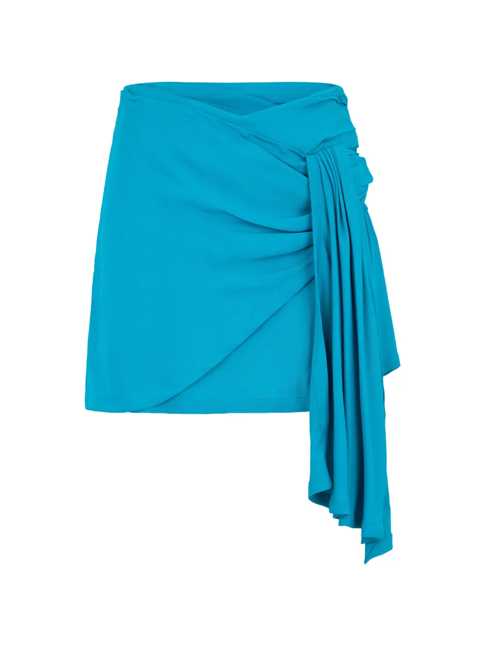 Alberta Ferretti Asymmetric Draped Mini Skirt In Blue