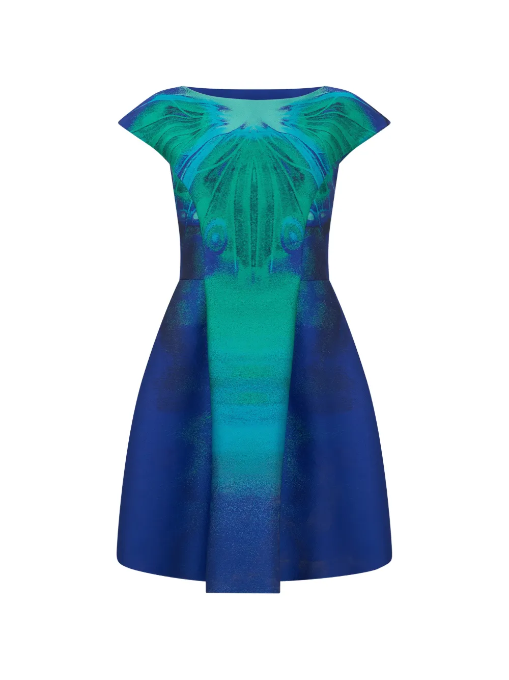 Alberta Ferretti printed trapeze mini dress - Blue