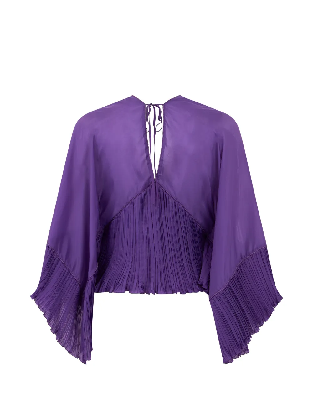 Alberta Ferretti Blouse met wijde mouwen en geplooide afwerking Paars
