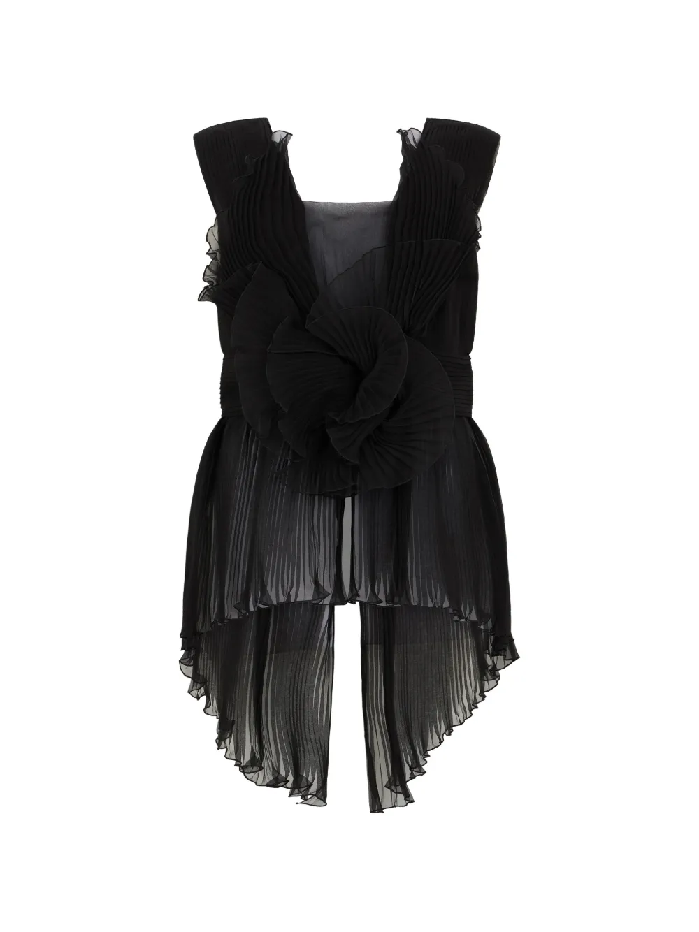 Alberta Ferretti pleated silk-chiffon top - Black