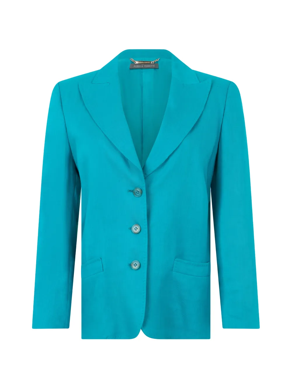 Alberta Ferretti single-breasted linen-blend blazer - Blue