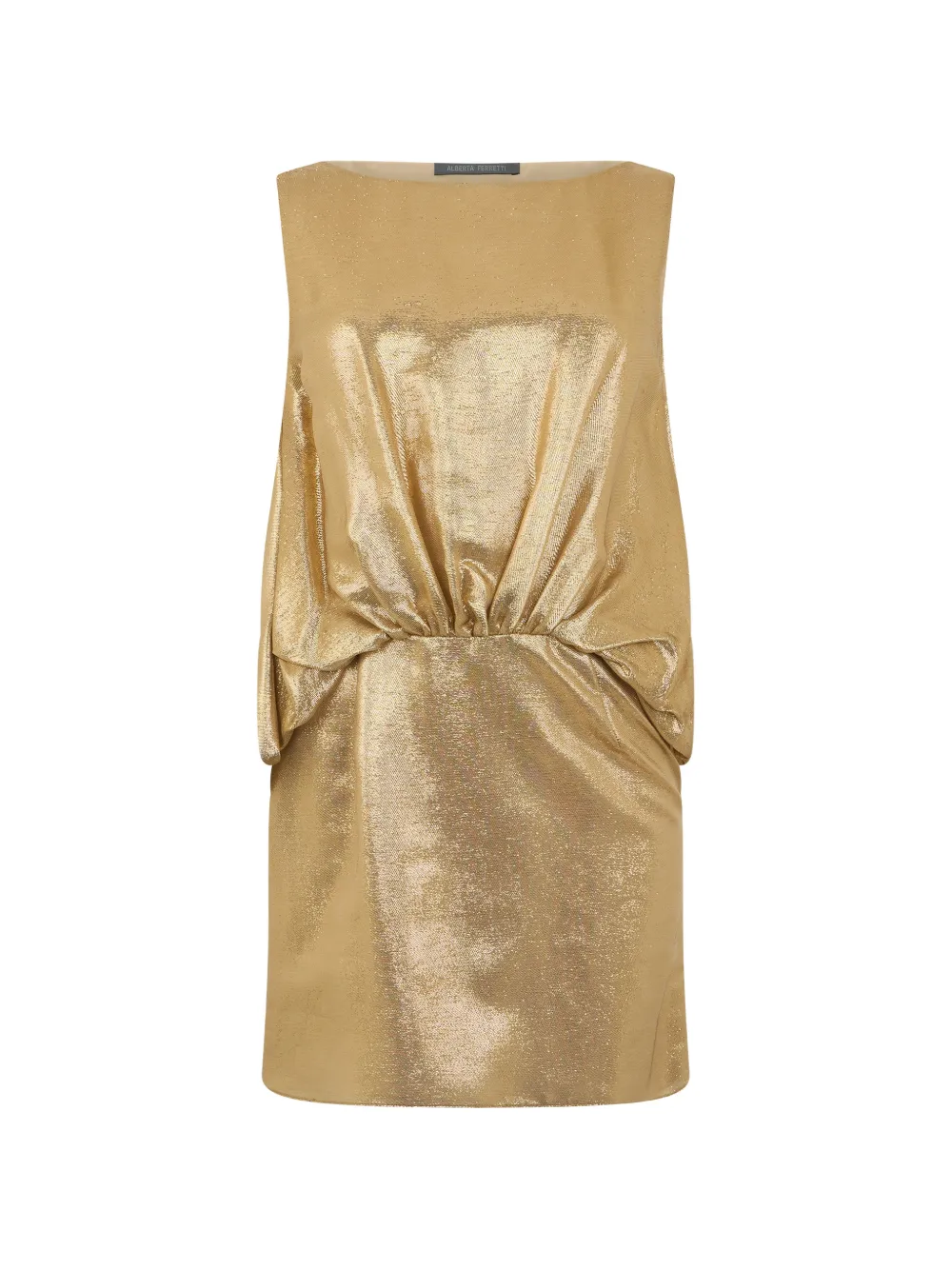 Alberta Ferretti draped sleeveless mini dress - Gold