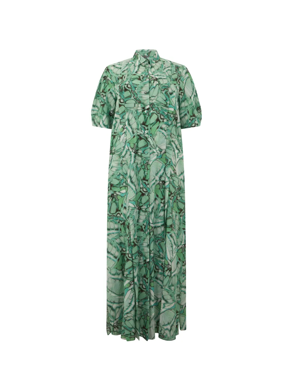 Alberta Ferretti butterfly-print silk dress - Green