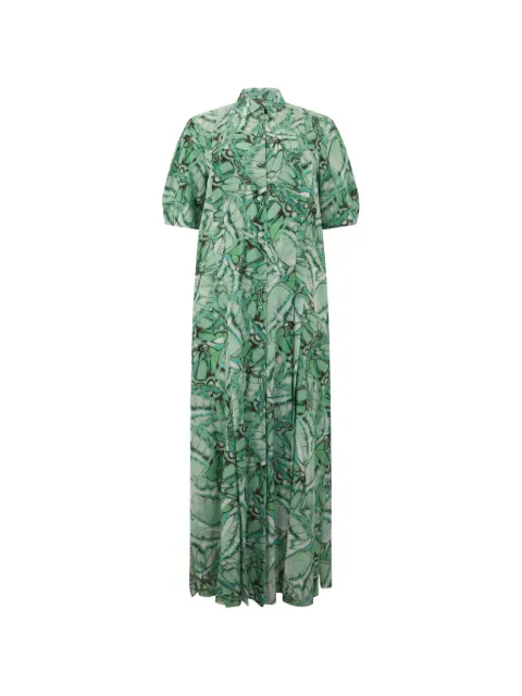 Alberta Ferretti vestido tipo caftán de seda con mariposas estampadas