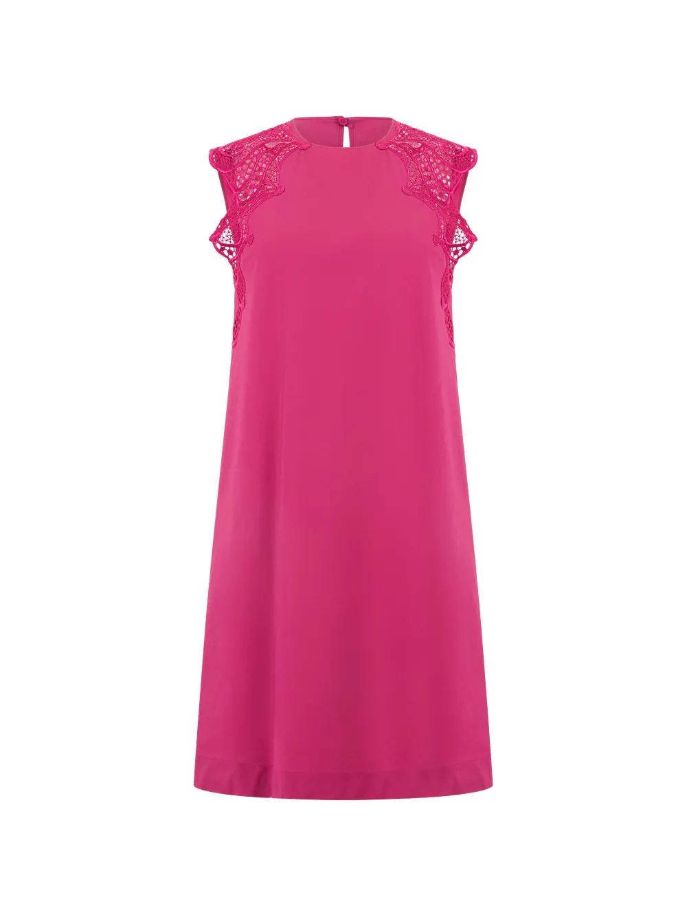 Alberta Ferretti Lace-detail Sleeveless Mini Dress In Pink