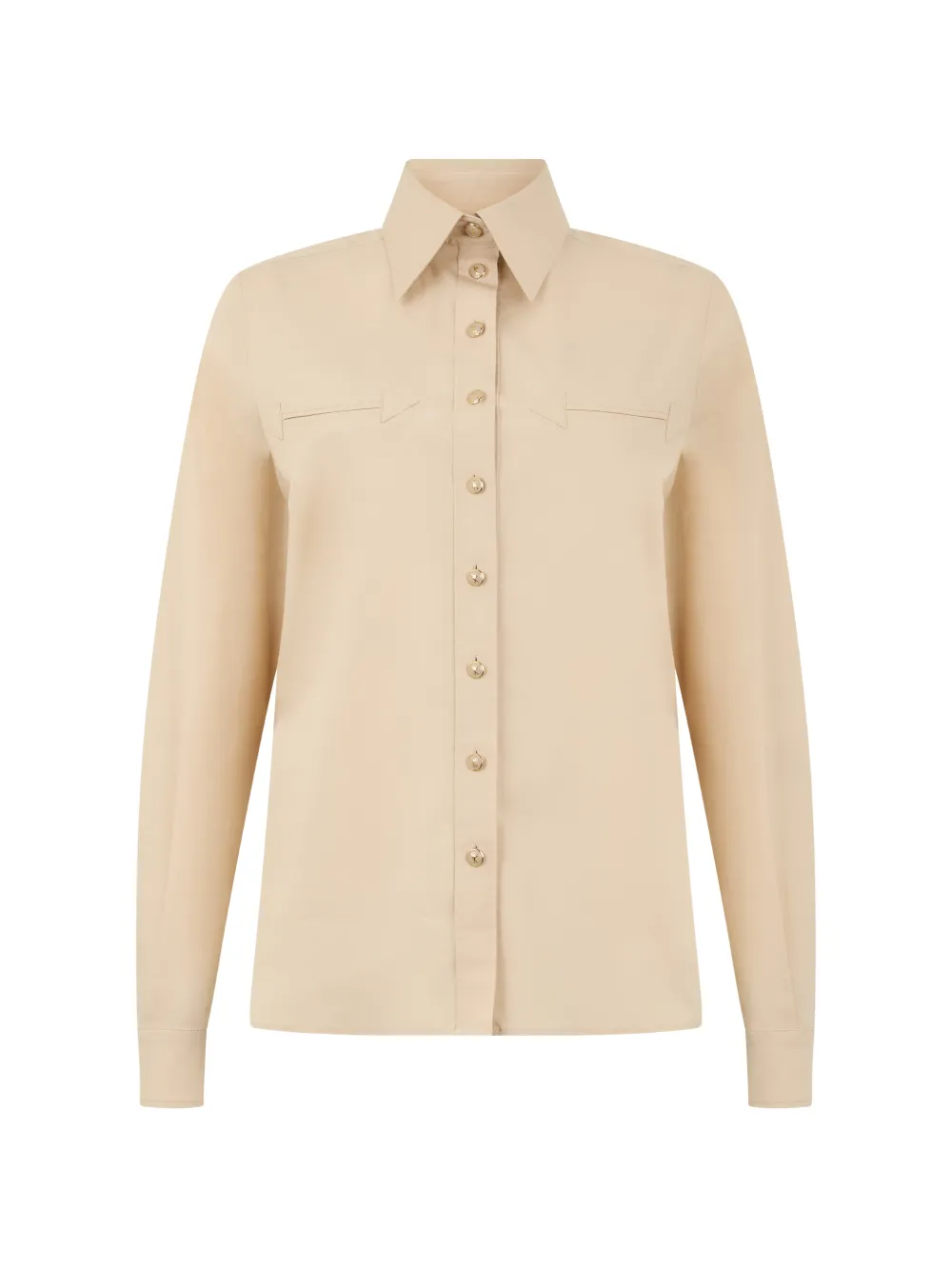 Alberta Ferretti arrow-detail long-sleeve shirt - Nude